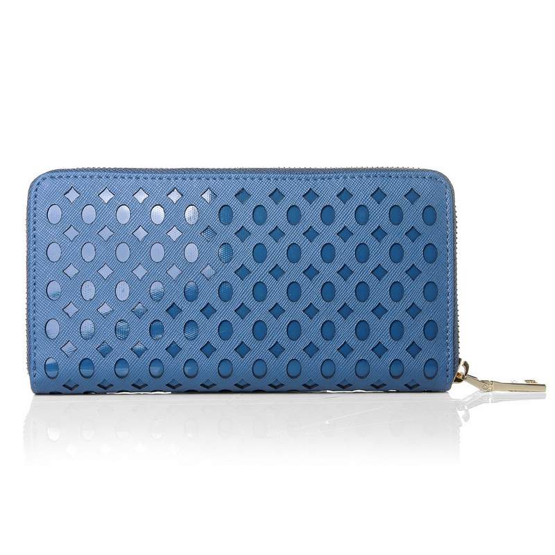 Knockoff Prada Real Leather Wallet 1140 blue - Click Image to Close